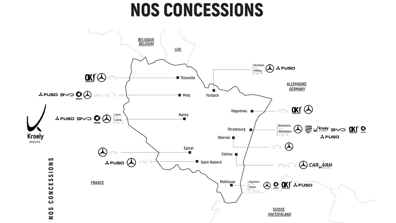 Carte des concessions du Groupe Kroely